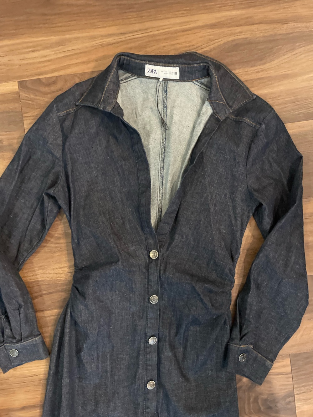 Zara Denim Button-Front Midi Dress - Picture 5 of 7